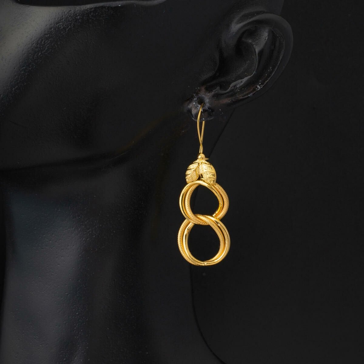 22K Yellow Gold Milky Way Dangle Earrings (4.02 g)