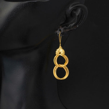 22K Yellow Gold Milky Way Dangle Earrings (4.02 g)