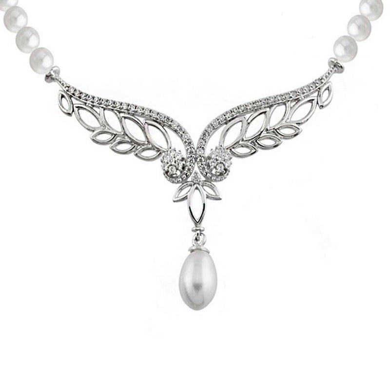 14K White Gold Sanremo Pearl Bridal Set
