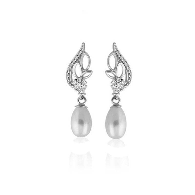 14K White Gold Sanremo Pearl Earrings