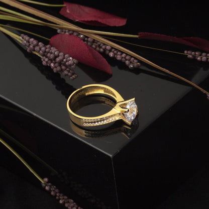 14K Yellow Gold Solitaire Cubic Zirconia Ring (3.48 g)