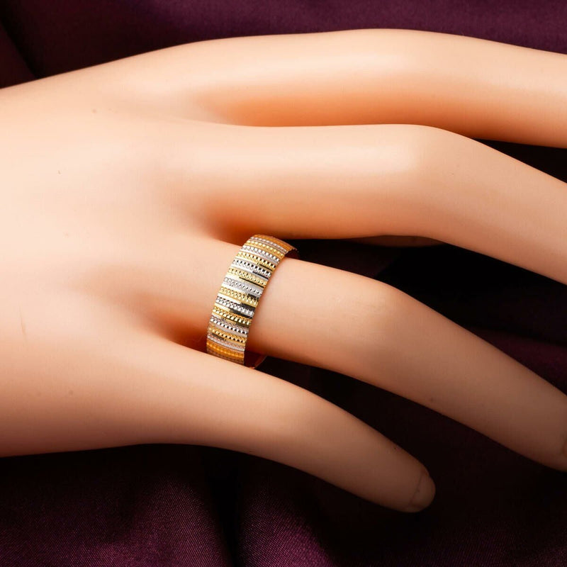 14K Yellow And White Gold Women's Wedding Band Ring