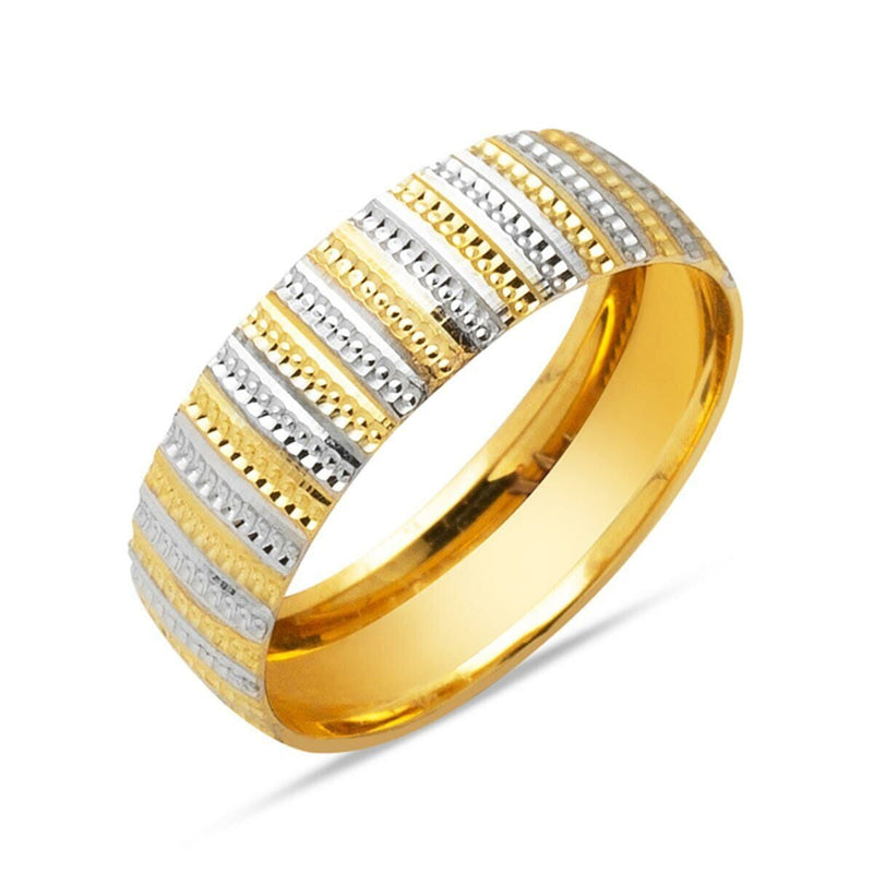 14K Yellow And White Gold Women's Wedding Band Ring