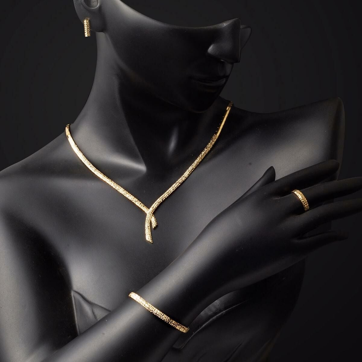 14K Yellow Gold Drop Wedding Set