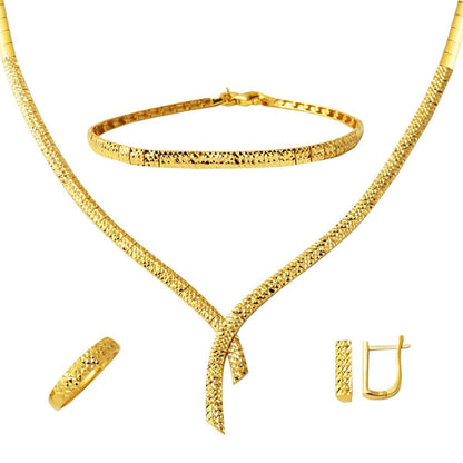 14K Yellow Gold Drop Wedding Set