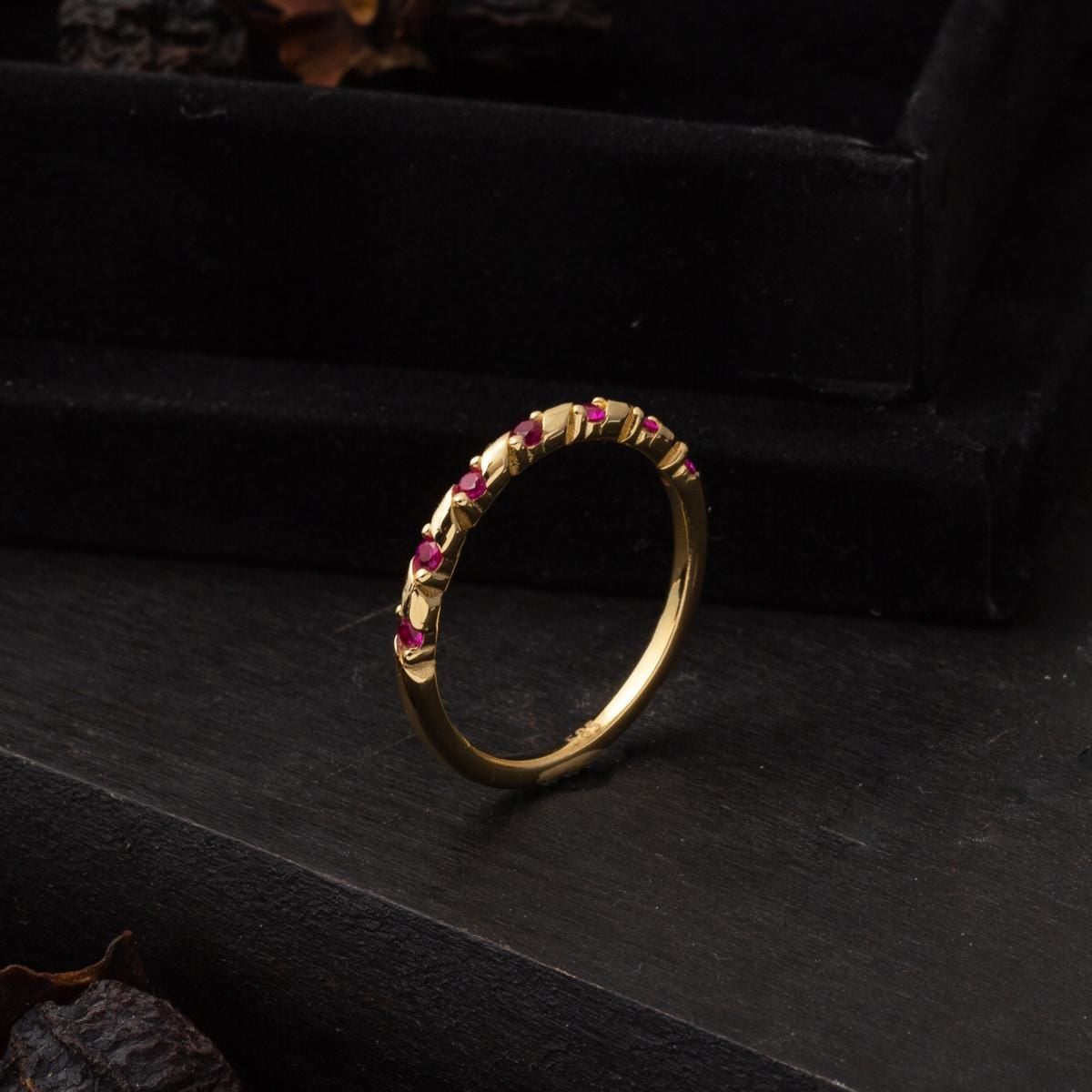 14K Yellow Gold Spiral Rose Cubic Zirconia Ring