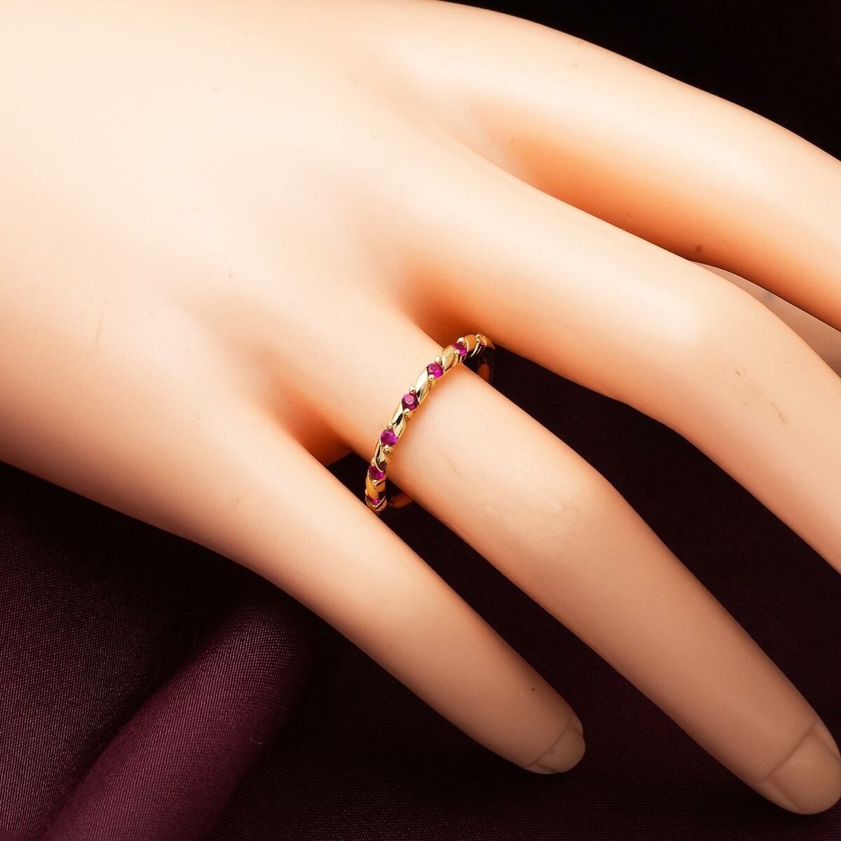 14K Yellow Gold Spiral Rose Cubic Zirconia Ring