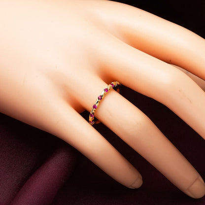 14K Yellow Gold Spiral Rose Cubic Zirconia Ring