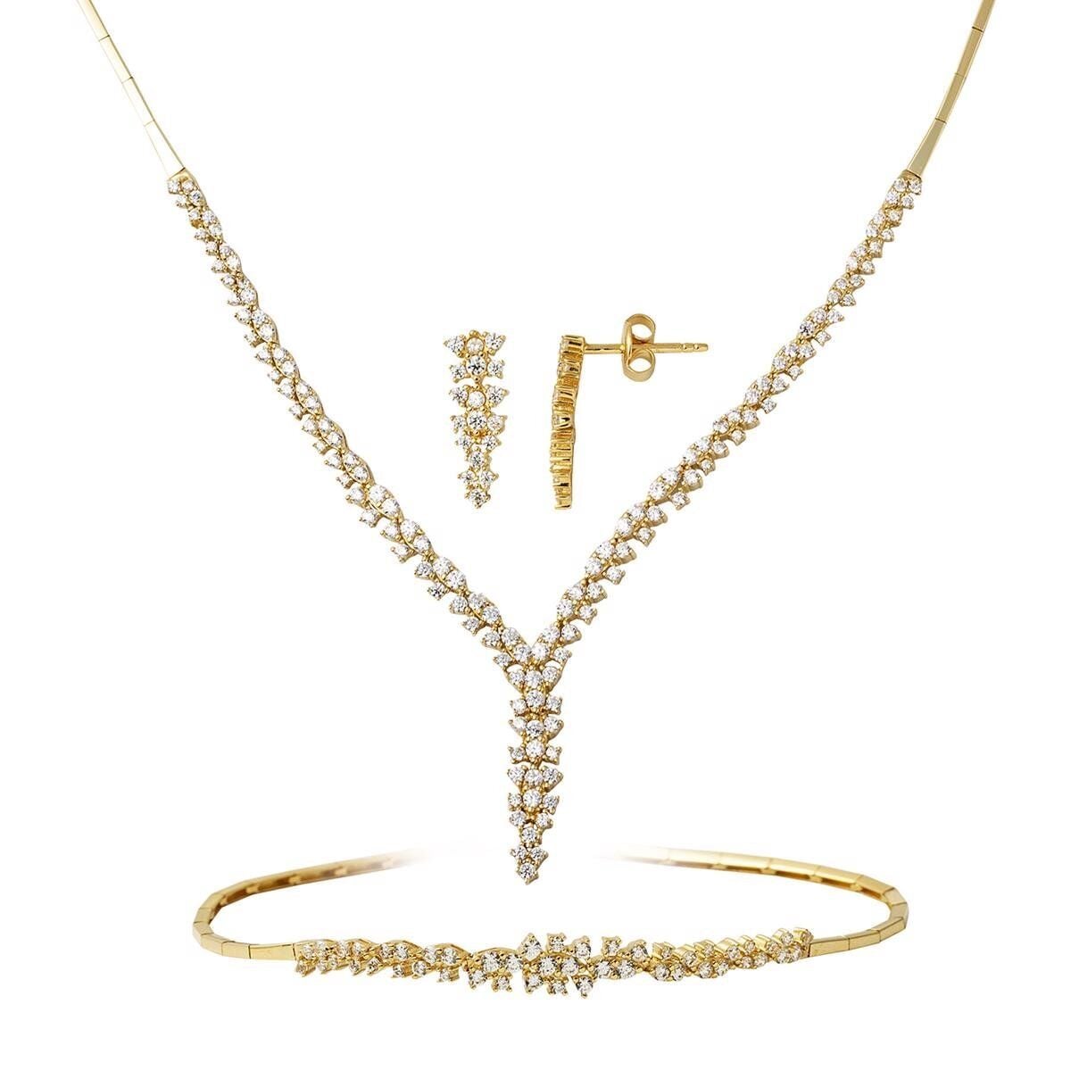 14K Yellow Gold Ivy Cubic Zirconia Set