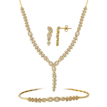 14K Yellow Gold Ivy Baguette Cubic Zirconia Set