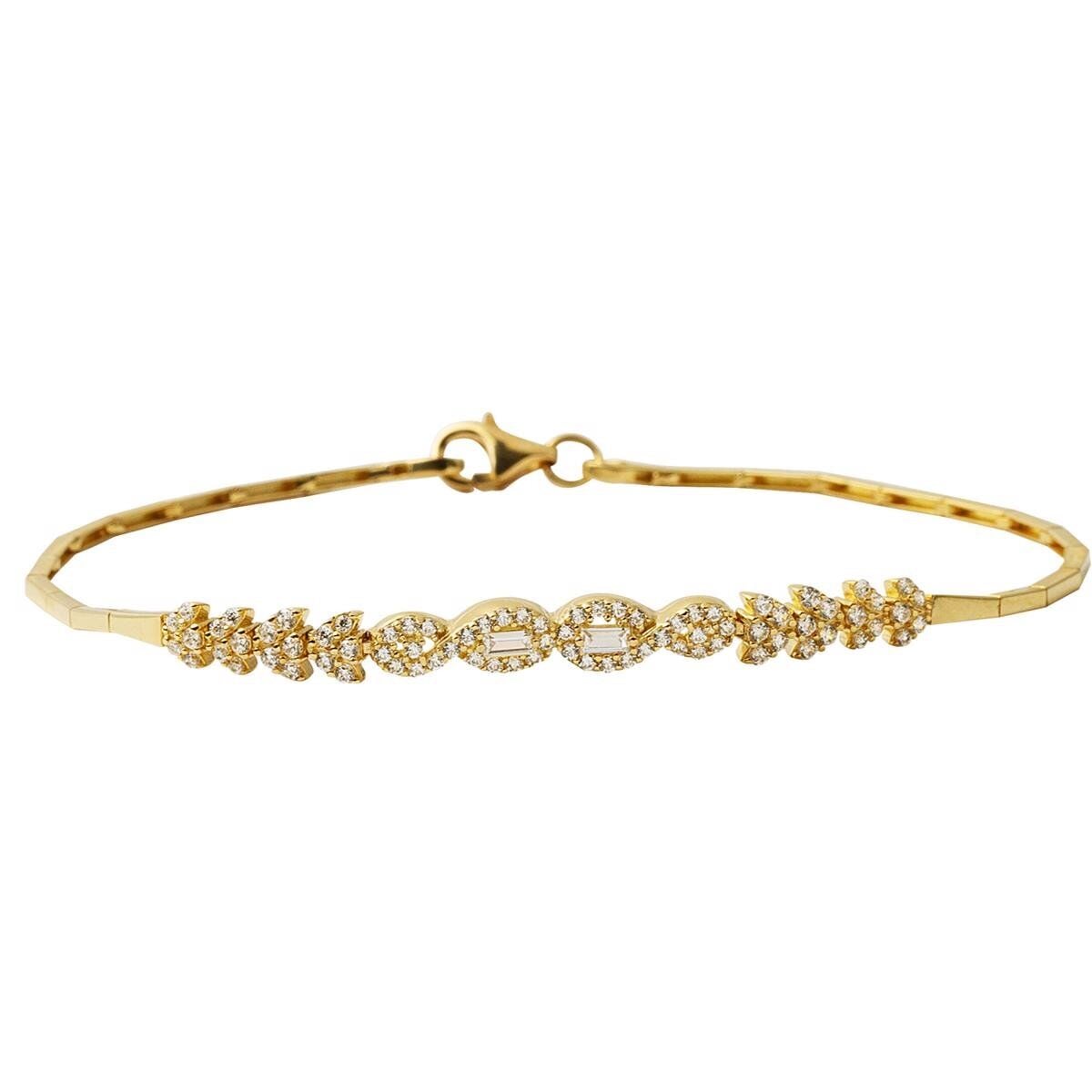 14K Yellow Gold Ivy Baguette Cubic Zirconia Set