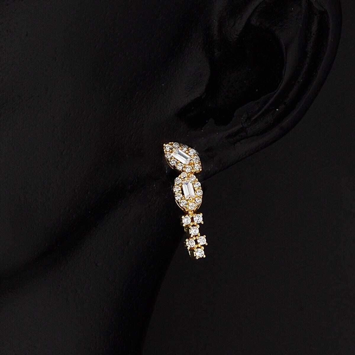 14K Yellow Gold Ivy Baguette Cubic Zirconia Set