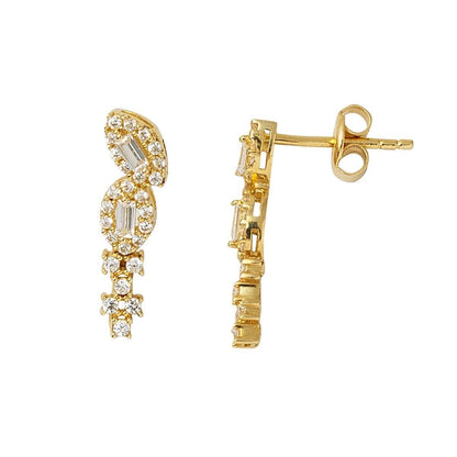 14K Yellow Gold Ivy Baguette Cubic Zirconia Set