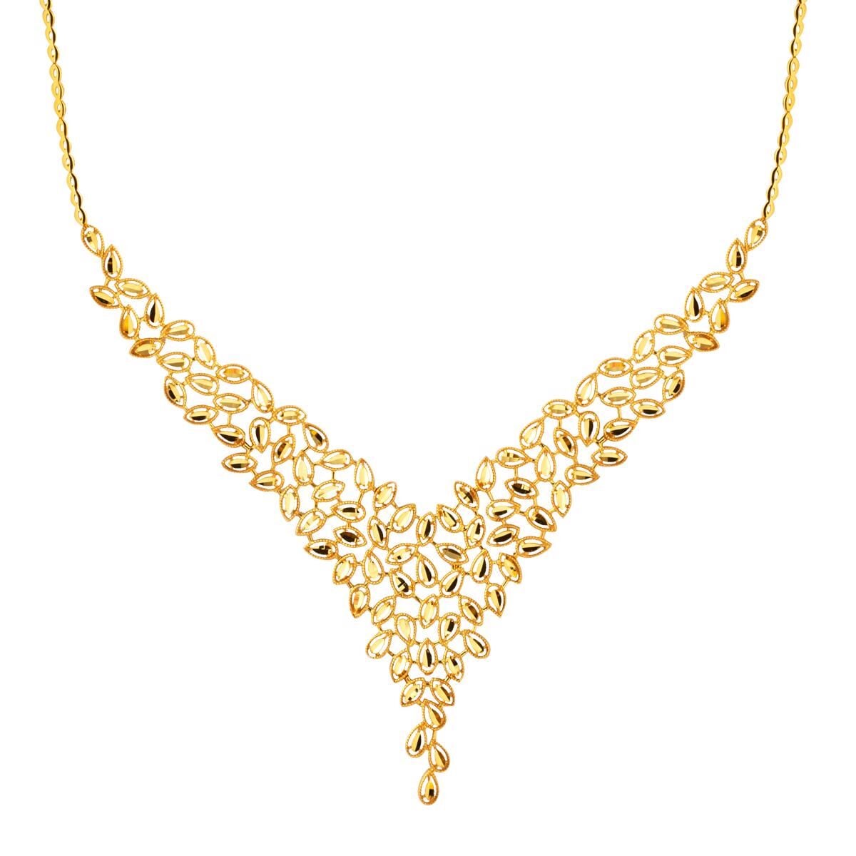 22K Yellow Gold Ivy Collar Necklace