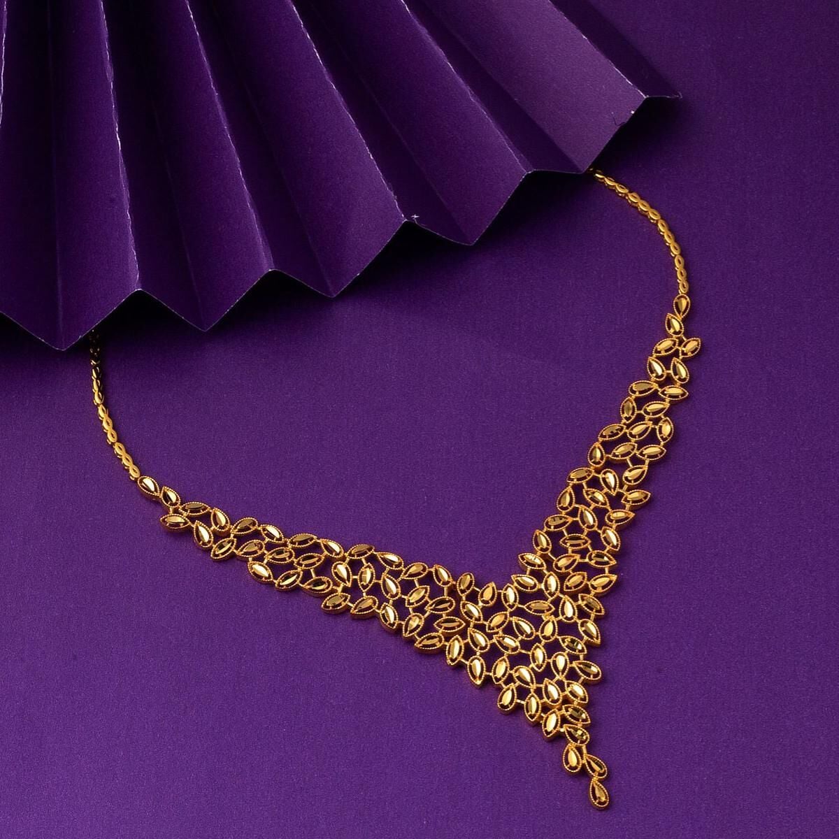 22K Yellow Gold Ivy Collar Necklace