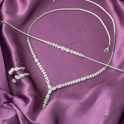 14K White Gold Ivy Baguette Cubic Zirconia Set