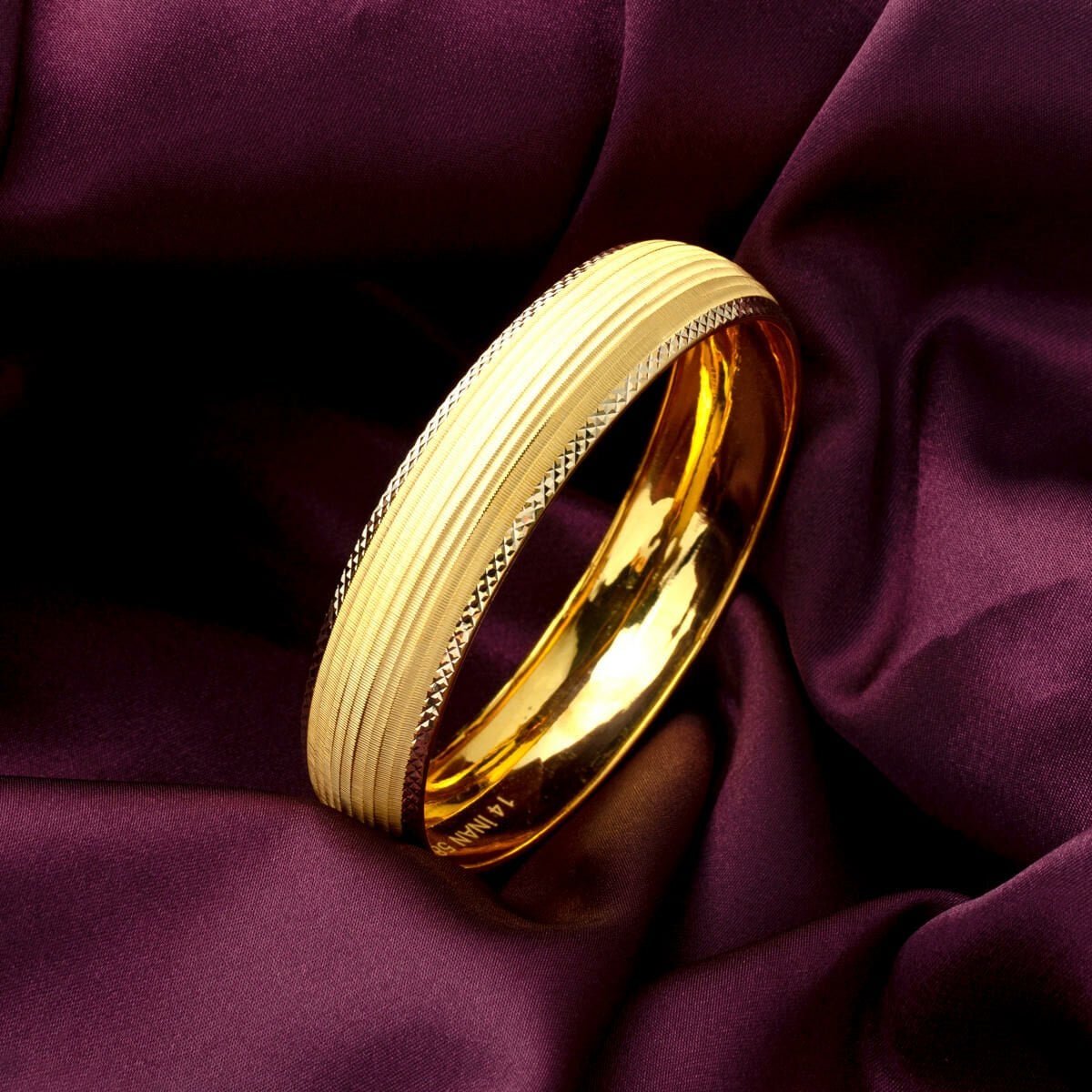 14K Yellow Gold Setina Wide Bangle
