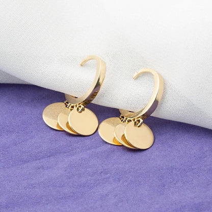 14K Yellow Gold Shakira Sequin Earrings