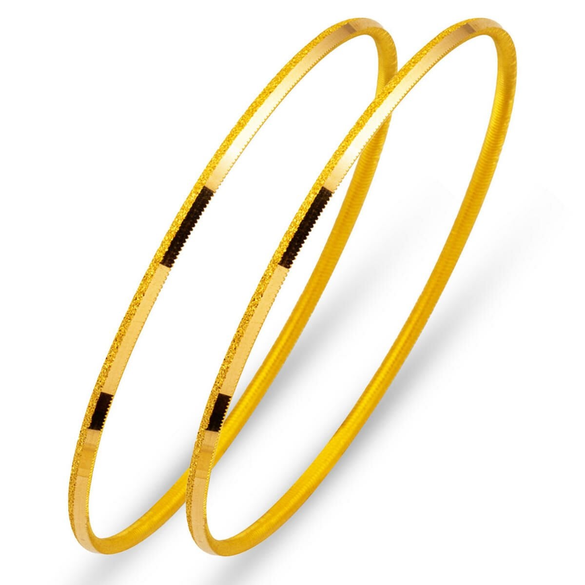 22K Yellow Gold Ajda Sparkle Cut Bangle (16 g)