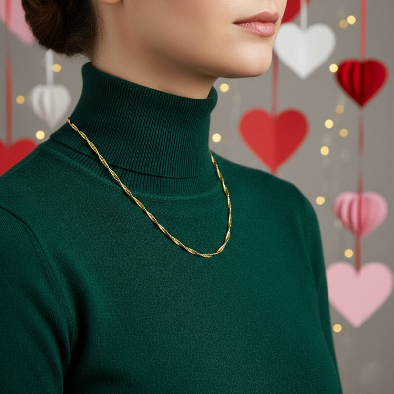 14K Yellow Gold Singapore Chain Necklace
