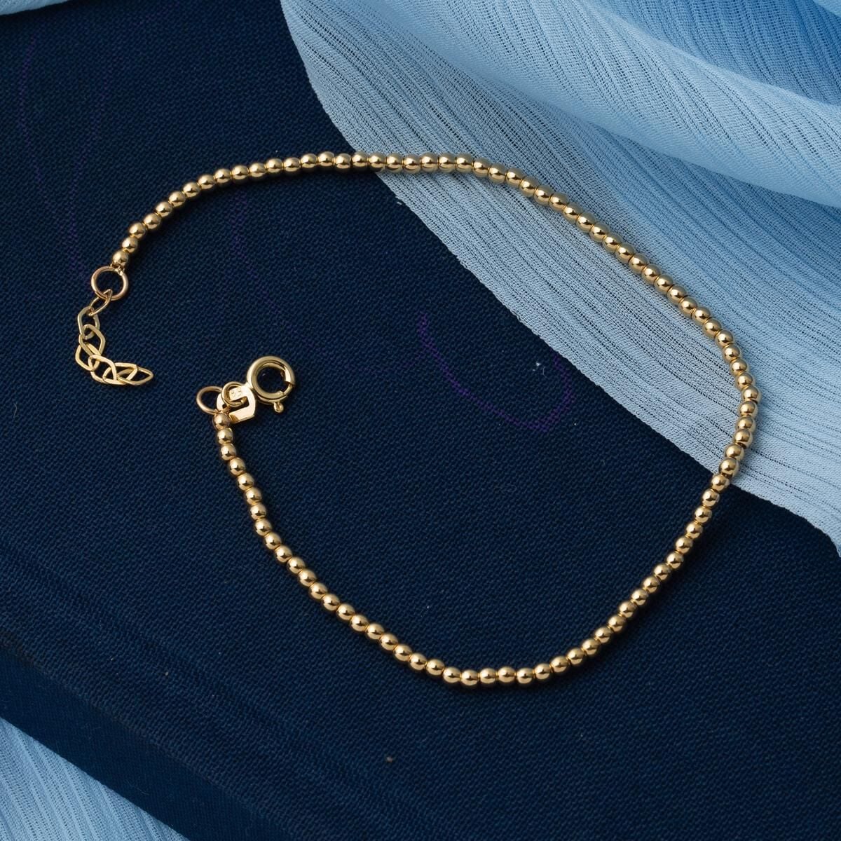 14K Yellow Gold Row by Row Stacked Ball Bracelet