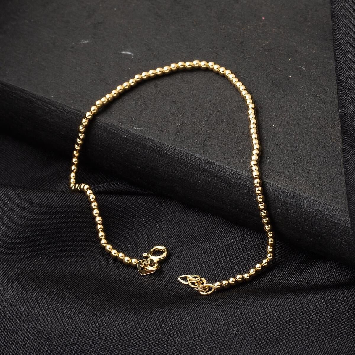 14K Yellow Gold Row by Row Stacked Ball Bracelet