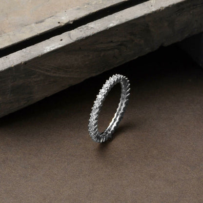 14K White Gold Row Cubic Zirconia Full Eternity Ring