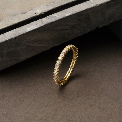 14K Yellow Gold Row Cubic Zirconia Full Eternity Ring