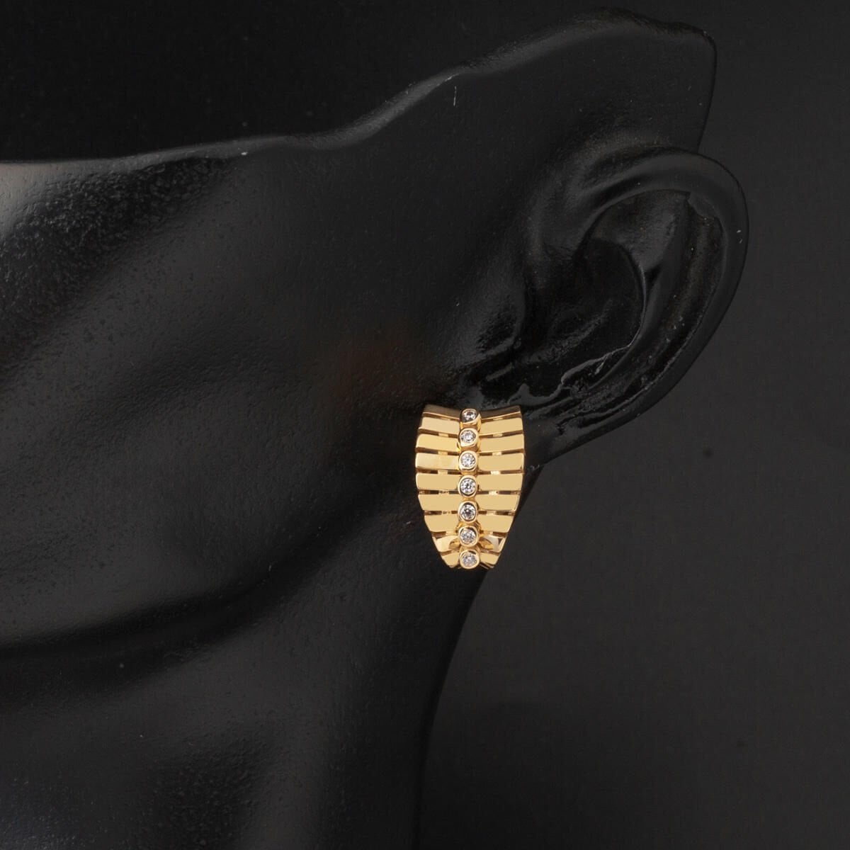 14K Yellow Gold Row Double Mini Minimalist Cubic Zirconia Set