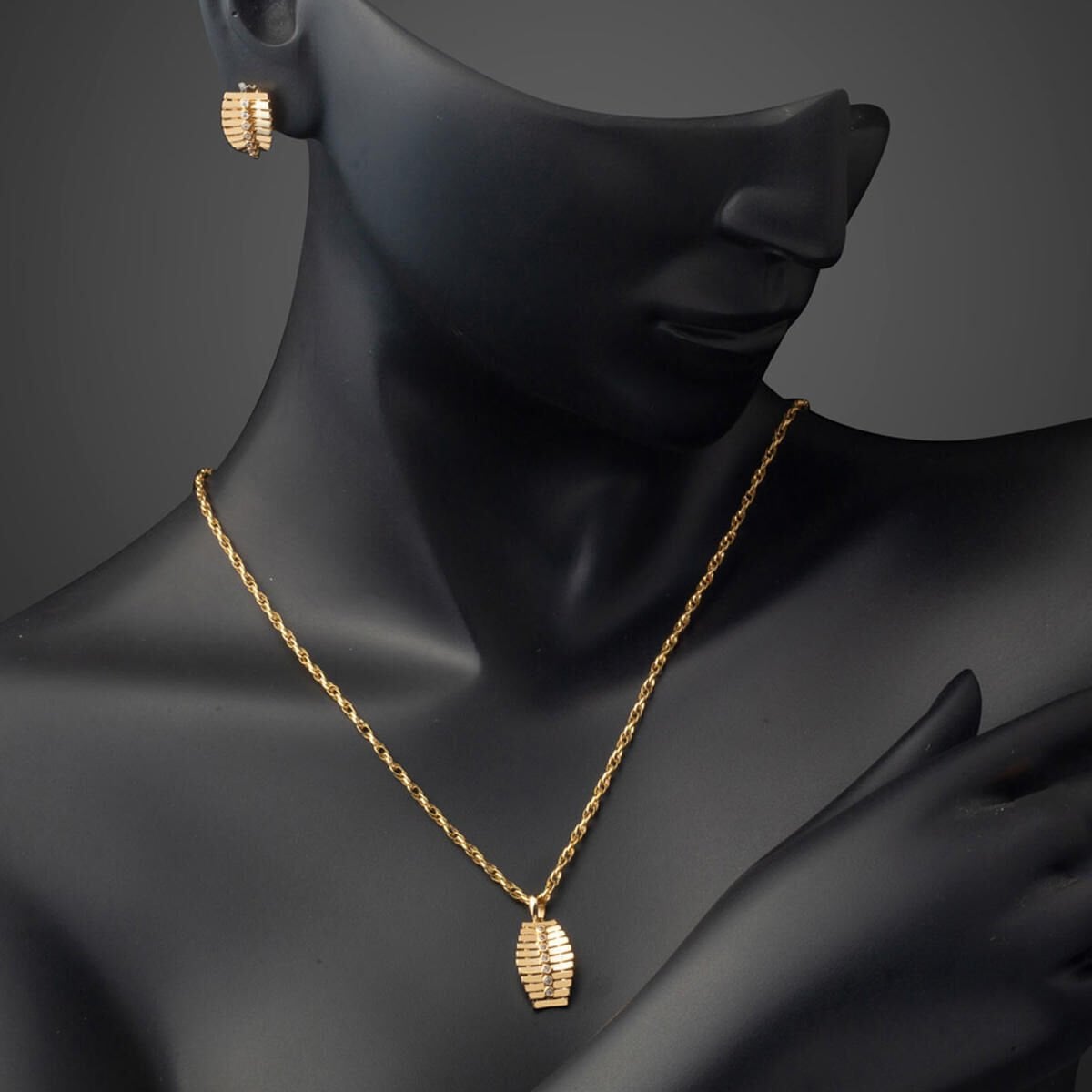 14K Yellow Gold Row Double Mini Minimalist Cubic Zirconia Set