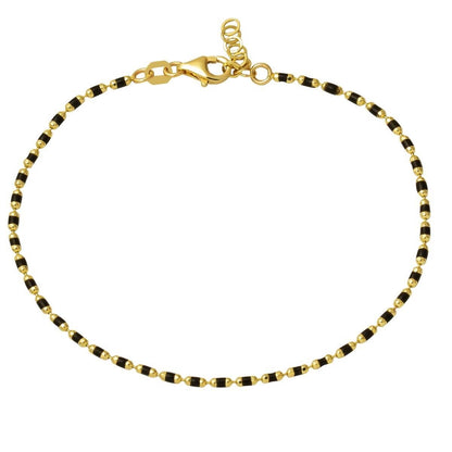 14K Yellow Gold Black Enamel Bracelet