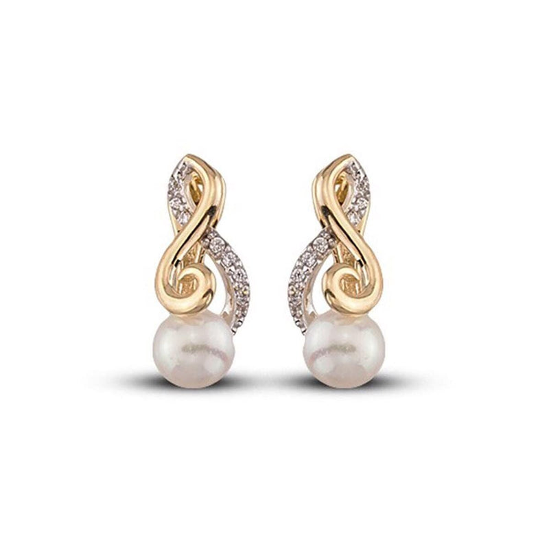 14K Yellow Gold Sofia Pearl Earrings