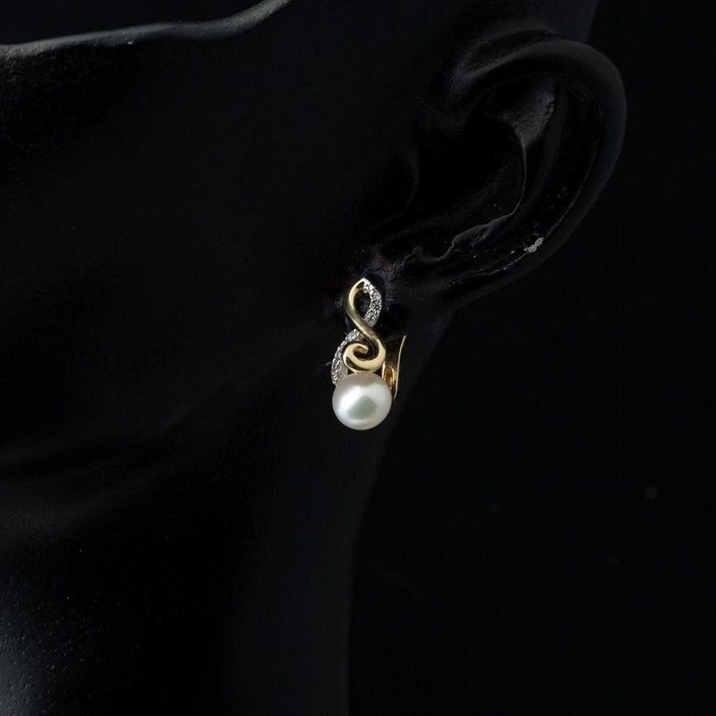 14K Yellow Gold Sofia Pearl Earrings