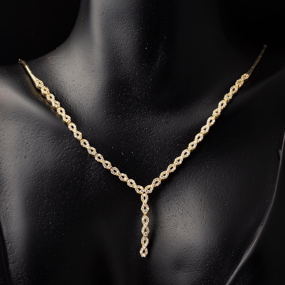 14K Yellow Gold Infinity Cubic Zirconia Jewelry Set