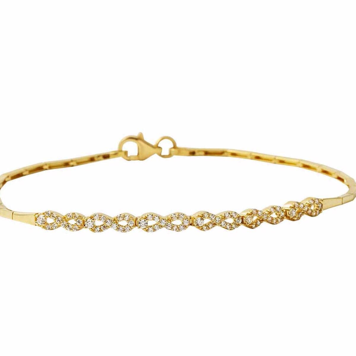 14K Yellow Gold Infinity Cubic Zirconia Jewelry Set