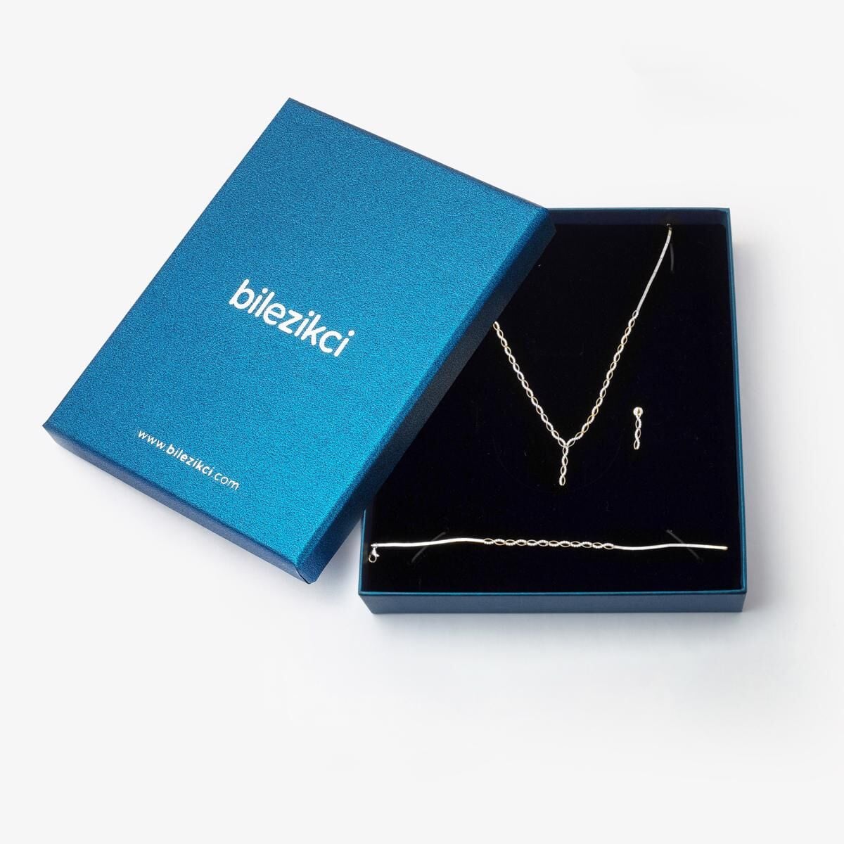 14K White Gold Infinity Cubic Zirconia Set