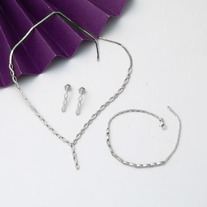 14K White Gold Infinity Cubic Zirconia Set