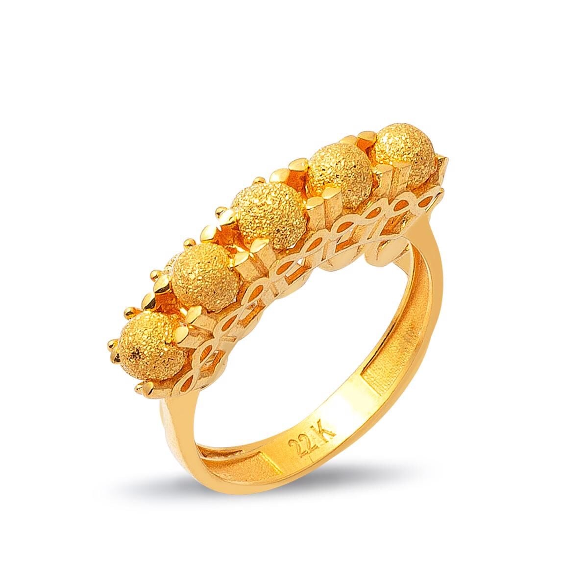 22K Yellow Gold Infinity Bead Ring