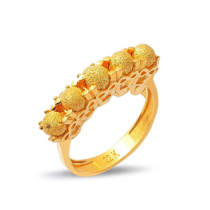 22K Yellow Gold Infinity Bead Ring