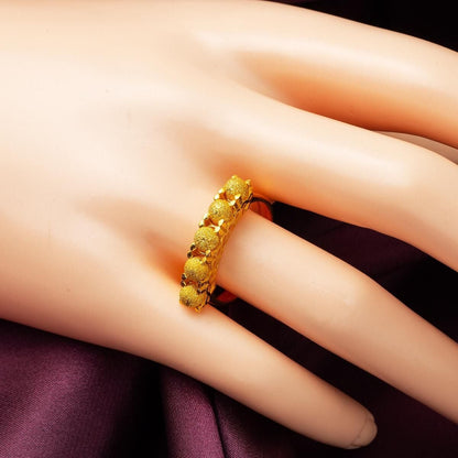 22K Yellow Gold Infinity Bead Ring