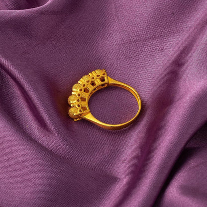 22K Yellow Gold Infinity Bead Ring
