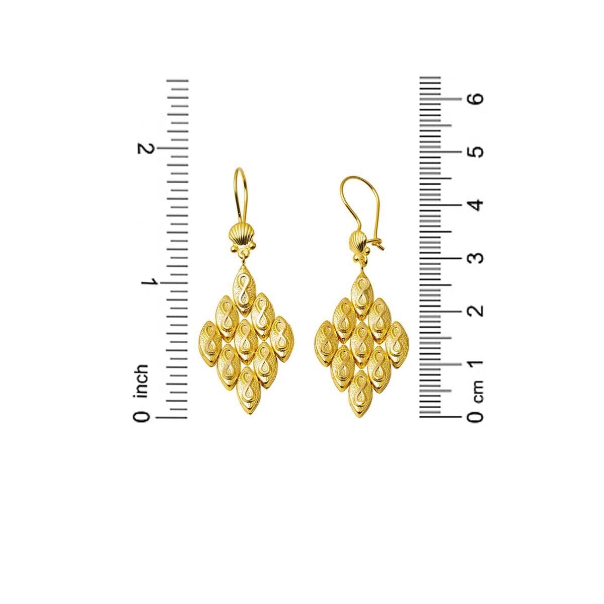 14K Yellow Gold Infinity Rhombus Dangle Earrings