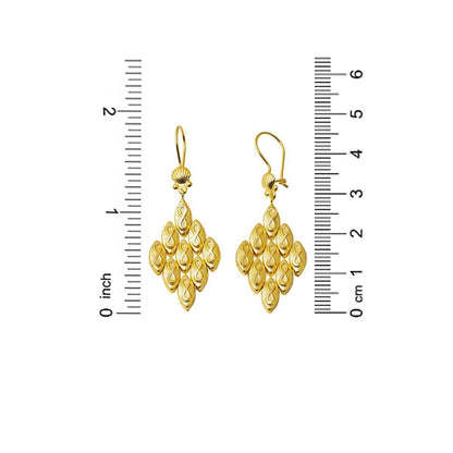14K Yellow Gold Infinity Rhombus Dangle Earrings
