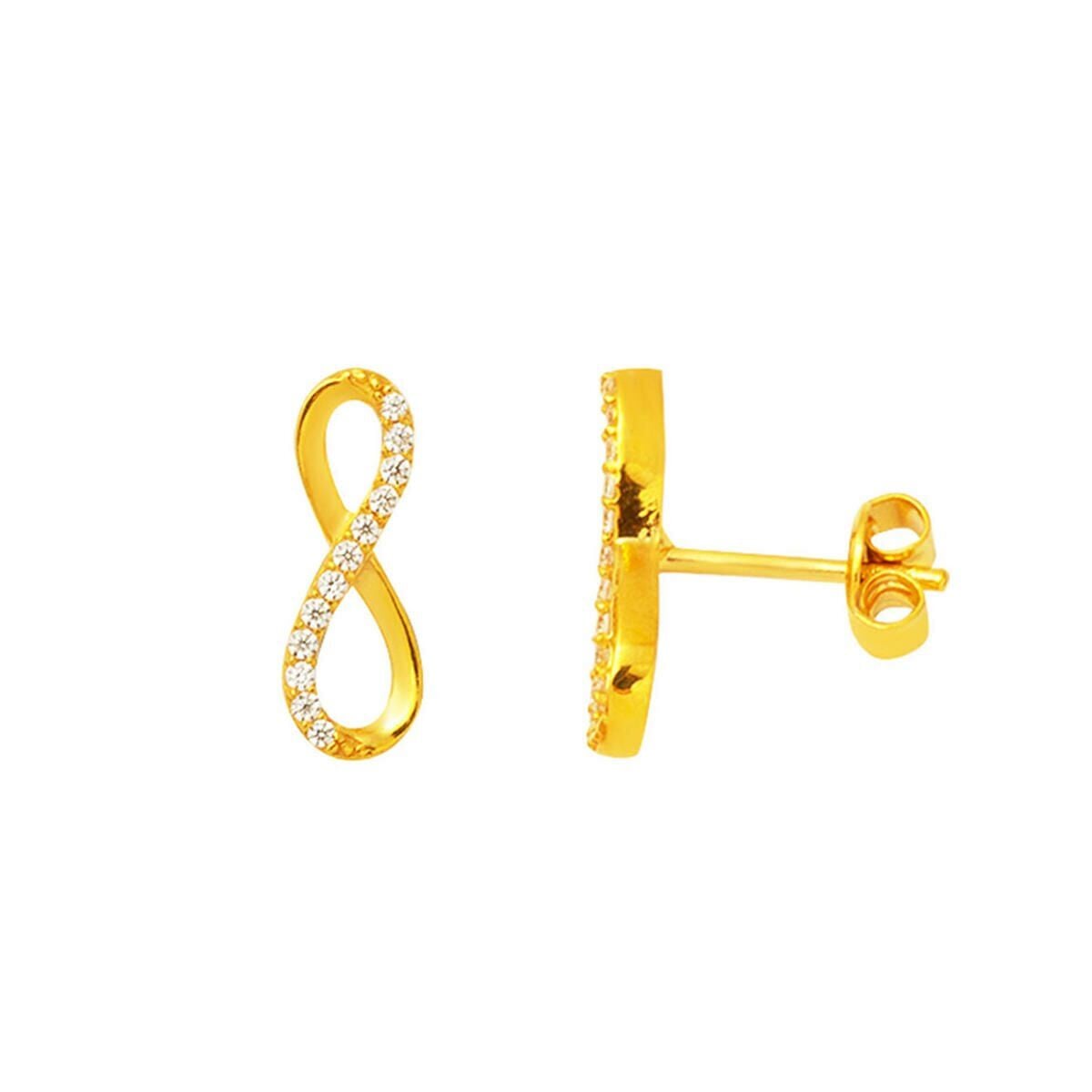 22K Yellow Gold Infinity Cubic Zirconia Earrings (1.89 g)
