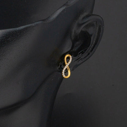 22K Yellow Gold Infinity Cubic Zirconia Earrings (1.89 g)