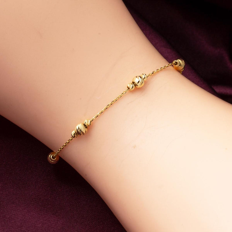 14K Yellow Gold Minimalist Ball Chain Bracelet