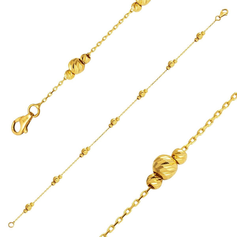 14K Yellow Gold Minimalist Ball Chain Bracelet