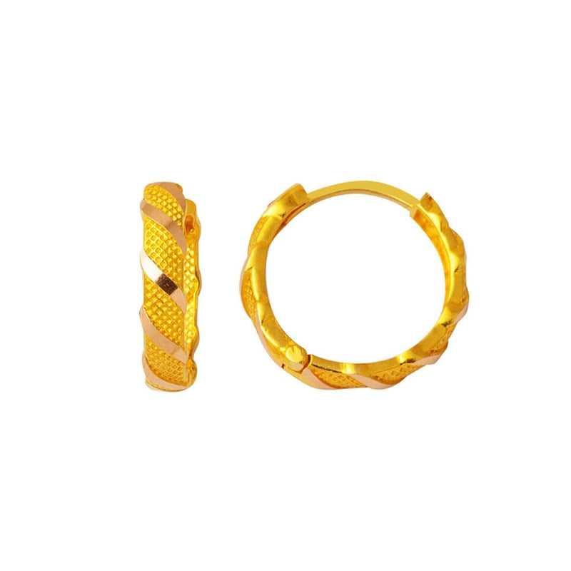 14K Yellow Gold Minimalist Medium Hoop Earrings