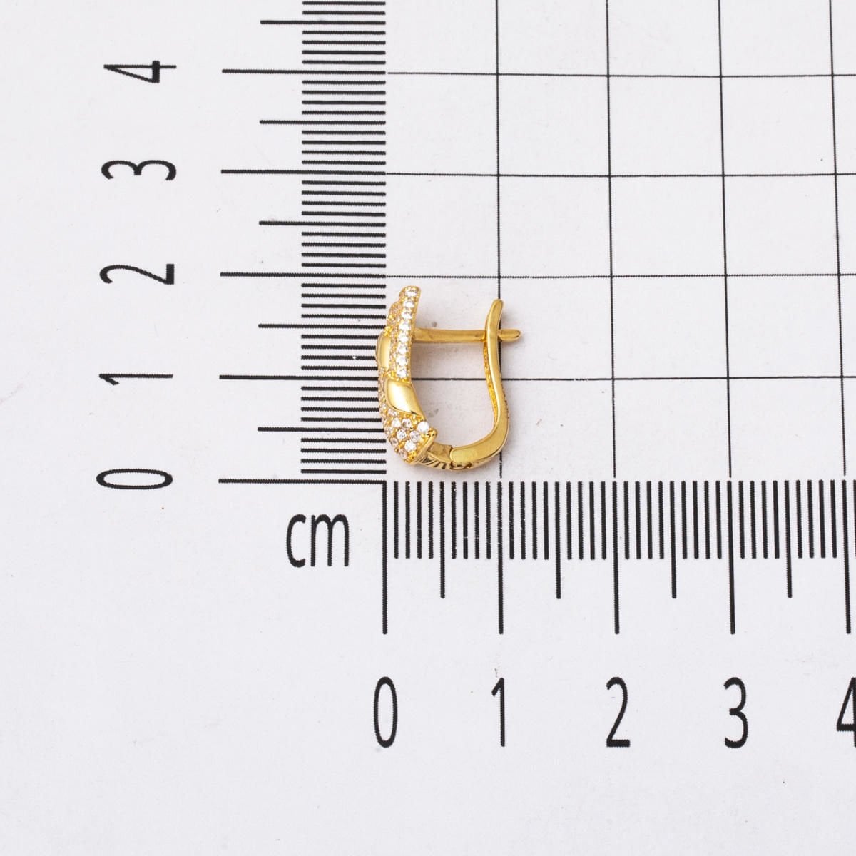 14K Yellow Gold Minimalist Cubic Zirconia Women's Earrings