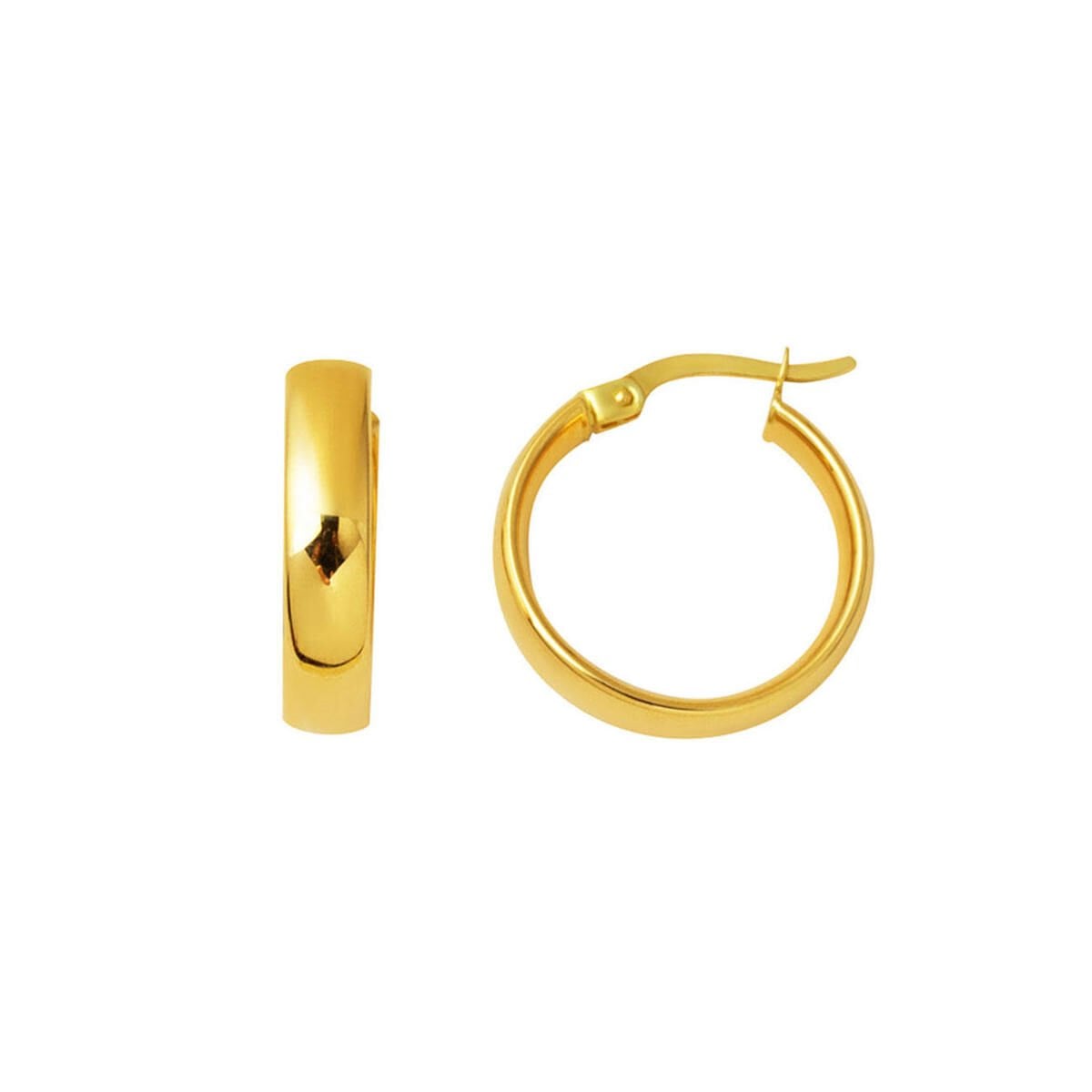 14K Yellow Gold Minimalist Medium Hoop Earrings (1.5 g)